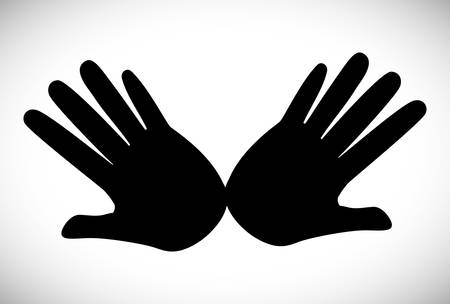Hand sign design over white background, vector illustrationのイラスト素材