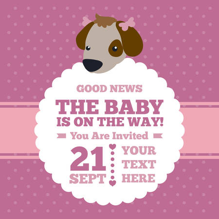 Baby shower colorful card design, vector illustration.のイラスト素材