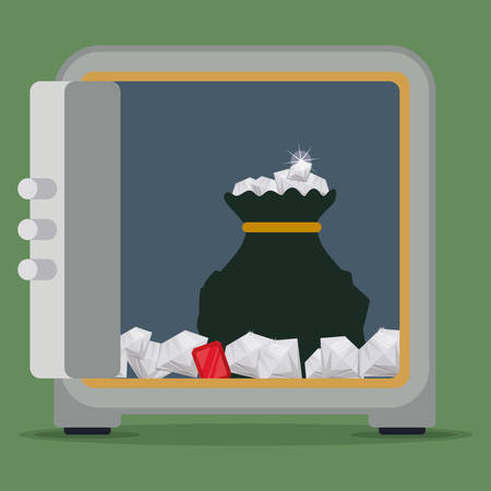Strongbox design over green background, vector illustration.のイラスト素材