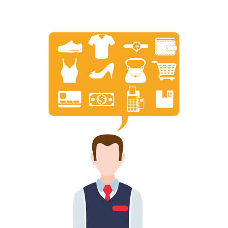 Shopping icon design over white background, vector illustrationのイラスト素材