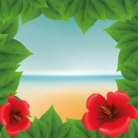 Summer design over colorful background, vector illustration.のイラスト素材