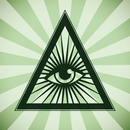 Eyes design over green background, vector illustrationのイラスト素材