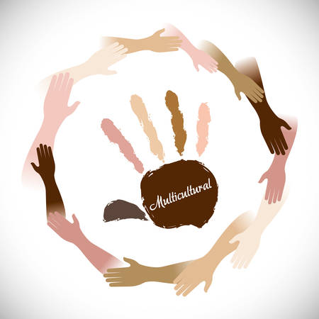 Hand sign design over white background, vector illustrationのイラスト素材
