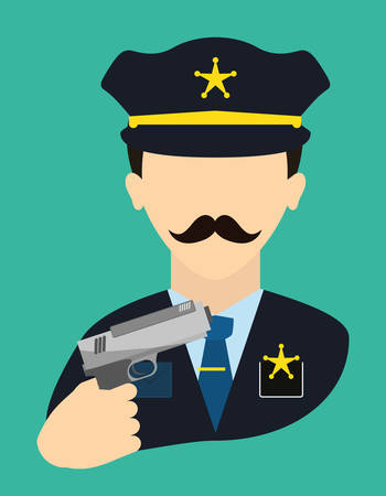 justice icon design over blue background, vector illustrationのイラスト素材