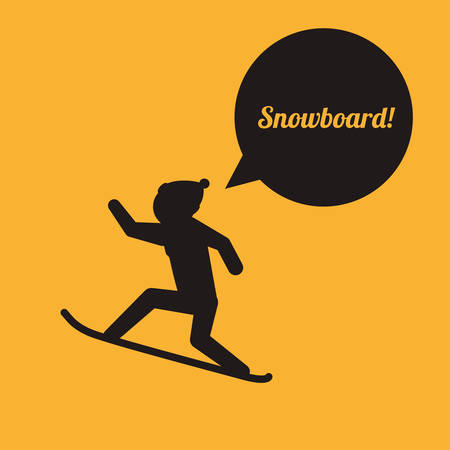 Snowboarding design over yellow background, vector illustrationのイラスト素材