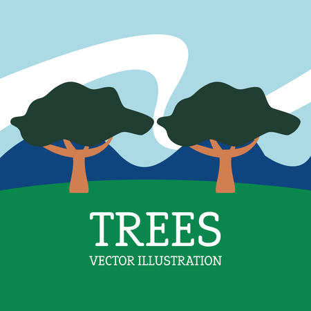 Tree design over landscape background, vector illustrationのイラスト素材