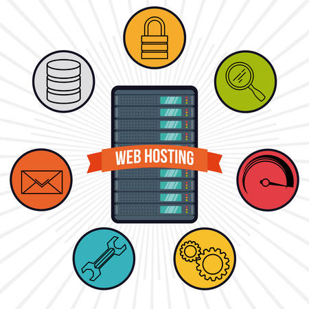 Web hosting digital design, vector illustration  のイラスト素材