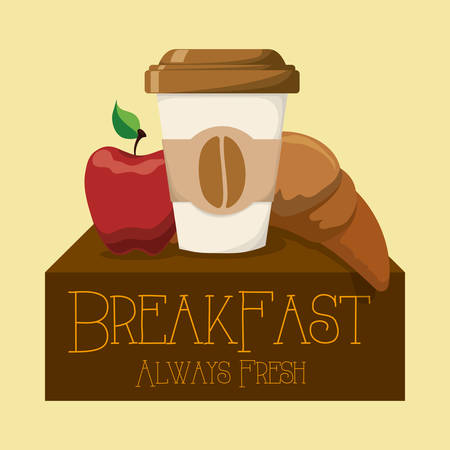 Breakfast digital design, vector illustration のイラスト素材