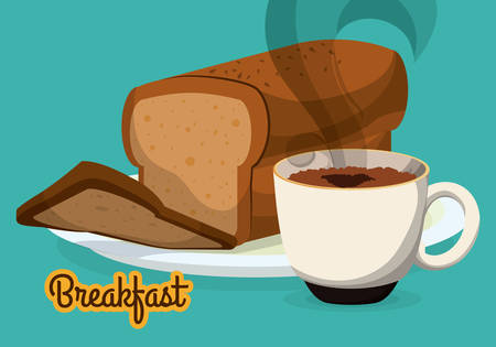 Breakfast digital design, vector illustration  のイラスト素材