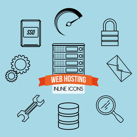 Web hosting digital design, vector illustration  のイラスト素材