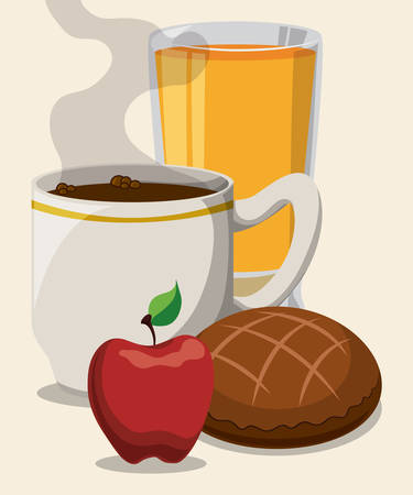 Breakfast digital design, vector illustration  のイラスト素材