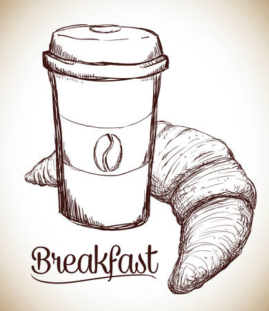 Breakfast digital design, vector illustration のイラスト素材