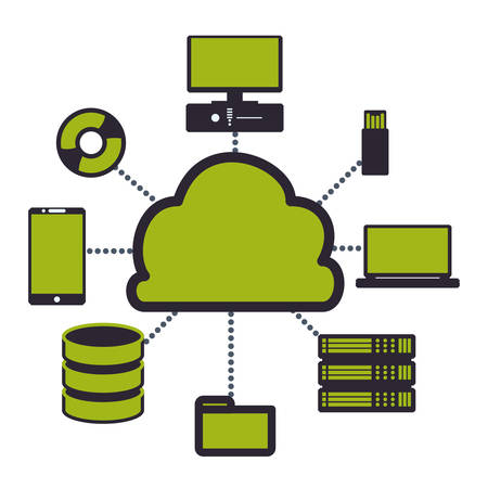 Cloud Computing digital design, vector illustration 10 eps graphicのイラスト素材