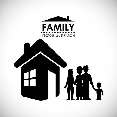 Family digital design, vector illustration 10 eps graphicのイラスト素材