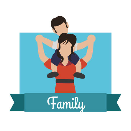 Family digital design, vector illustration 10 eps graphicのイラスト素材