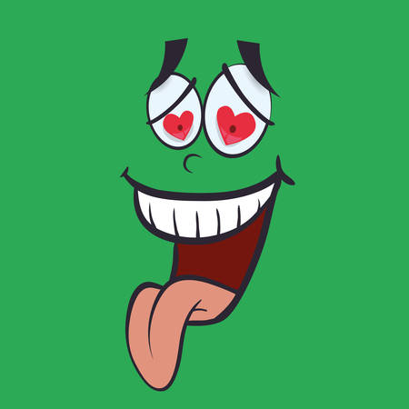 Cartoon face digital design, vector illustration 10 eps graphicのイラスト素材