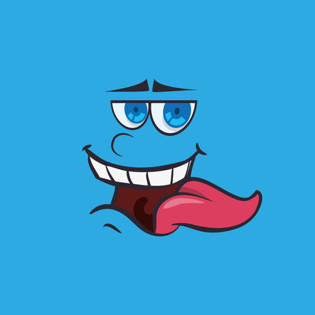 Cartoon face digital design, vector illustration 10 eps graphicのイラスト素材