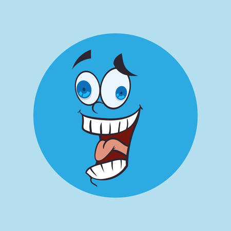 Cartoon face digital design, vector illustration 10 eps graphicのイラスト素材