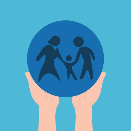 Family digital design, vector illustration 10 eps graphicのイラスト素材