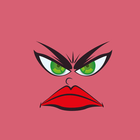 Cartoon face digital design, vector illustration 10 eps graphicのイラスト素材