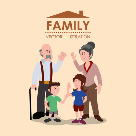Family digital design, vector illustration 10 eps graphicのイラスト素材