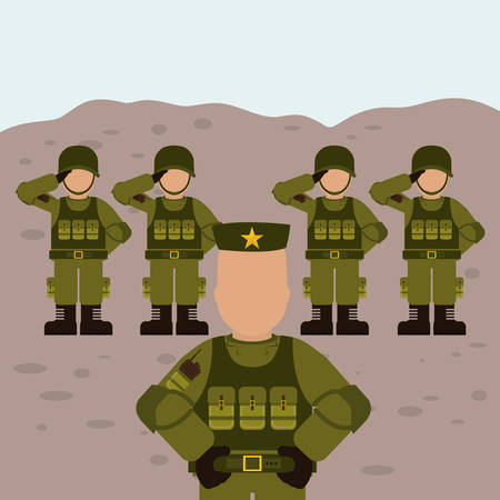 Military Armed Forces digital design, vector illustration 10 eps graphicのイラスト素材