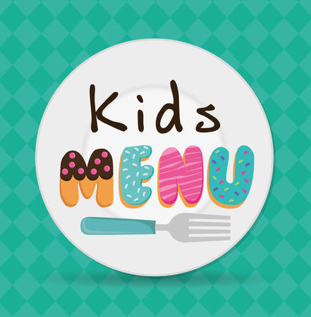 Kids Menu digital design, vector illustration 10 eps graphicのイラスト素材