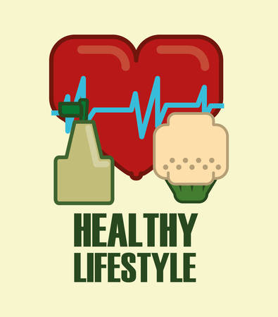 Healthy Lifestyle digital design, vector illustration 10 eps graphicのイラスト素材