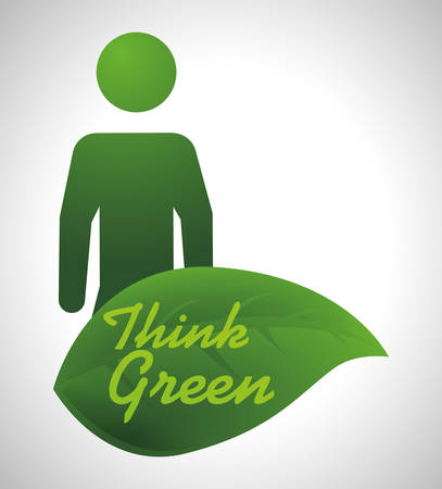 Think green digital design, vector illustration 10 eps graphicのイラスト素材