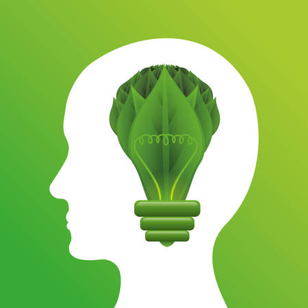 Think green digital design, vector illustration のイラスト素材