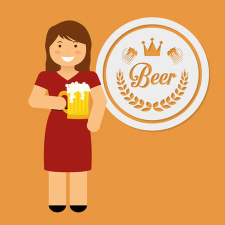 Beer digital design, vector illustration のイラスト素材