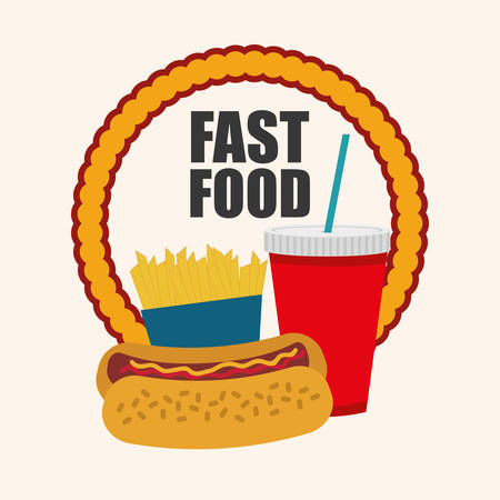 Fast Food digital design, vector illustrationのイラスト素材
