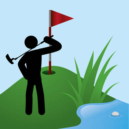 Golf digital design, vector illustrationのイラスト素材