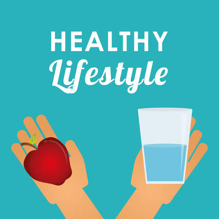 Healthy Lifestyle digital design, vector illustration 10 eps graphicのイラスト素材