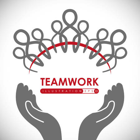 Teamwork digital design, vector illustration 10 eps graphicのイラスト素材