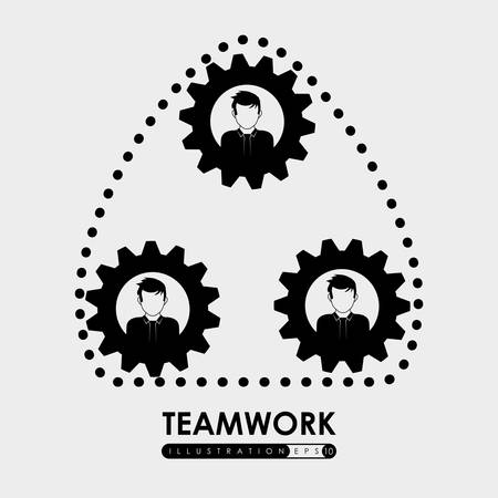 Teamwork digital design, vector illustration 10 eps graphicのイラスト素材