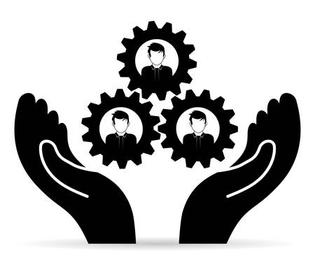 Teamwork digital design, vector illustration 10 eps graphicのイラスト素材