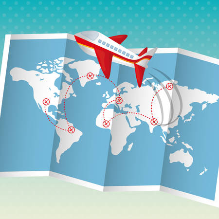 travel in an airplane digital design, vector illustration 10 eps graphicのイラスト素材