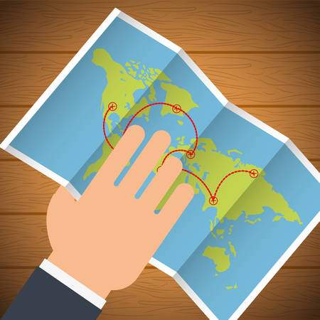 travel map design, vector illustration 10 eps graphicのイラスト素材