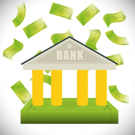 Bills and coins digital design, vector illustration 10 eps graphicのイラスト素材