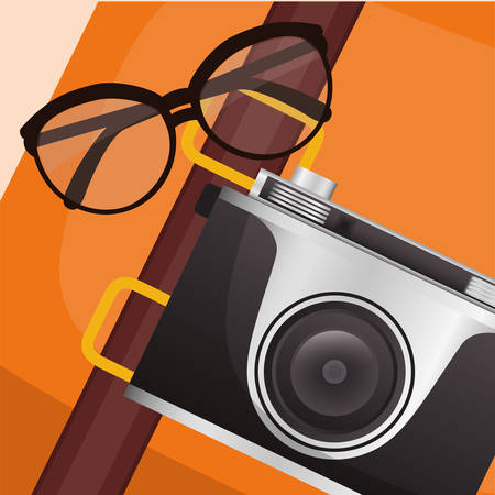 camera for travel design, vector illustration 10 eps graphicのイラスト素材