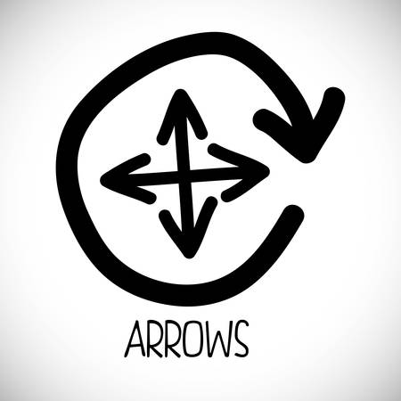 sketch arrow digital design, vector illustration 10 eps graphicのイラスト素材