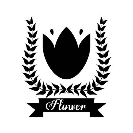black and white flower design, vector illustration 10 eps graphicのイラスト素材