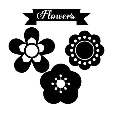 black and white flower design, vector illustration 10 eps graphicのイラスト素材
