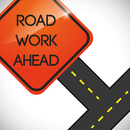 road work ahead design, vector illustration 10 eps graphicの写真素材