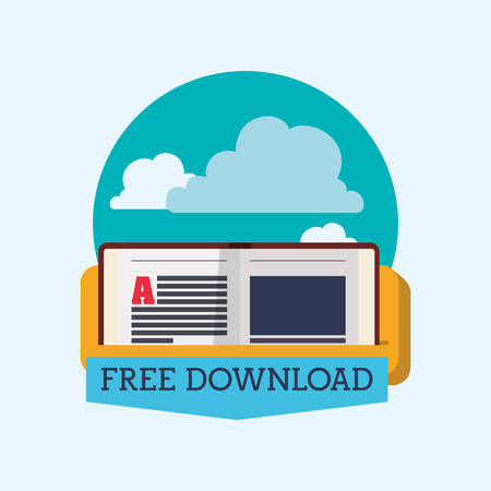 Ebook with cloud design, vector illustration 10 eps graphicのイラスト素材