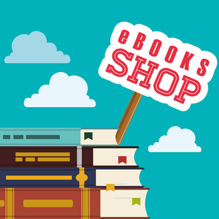 Ebook with cloud design, vector illustration 10 eps graphicのイラスト素材