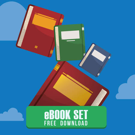 Ebook with cloud design, vector illustration 10 eps graphicのイラスト素材