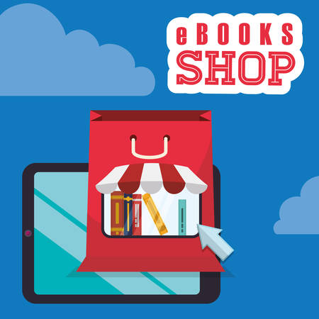 Ebook with cloud design, vector illustration 10 eps graphicのイラスト素材