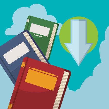 Ebook with cloud design, vector illustration 10 eps graphicのイラスト素材